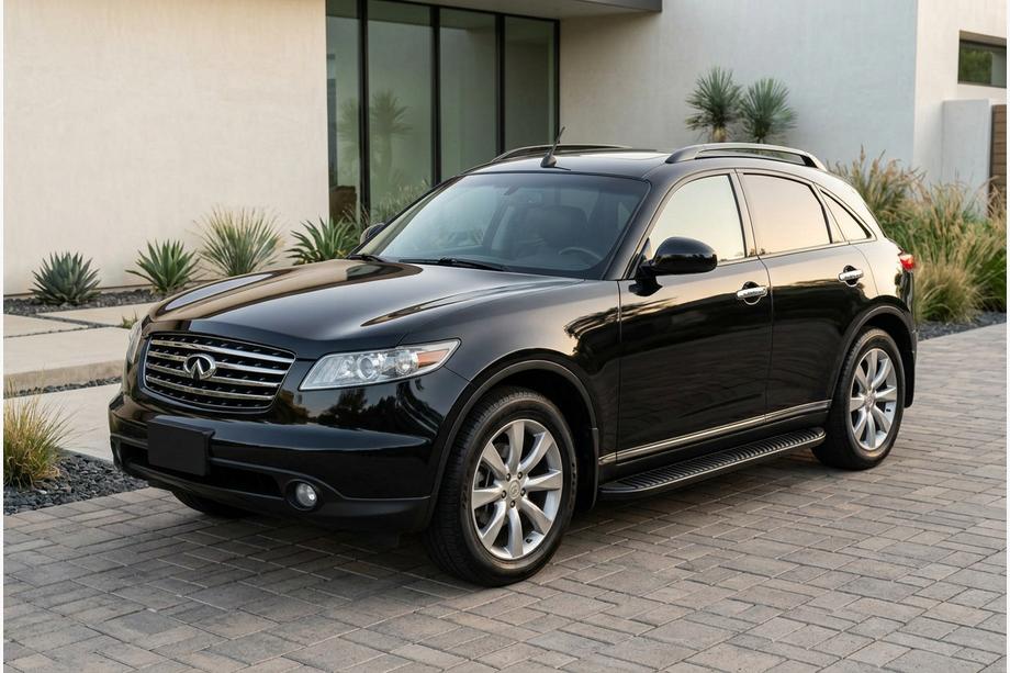 Infiniti FX 2003–2008 Stranski pragovi Tayga Black (2 kos, aluminij) Image