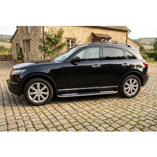 Stranske stopnice Tayga V2 (2 kos, aluminij) Infiniti FX 2003–2008 fotografija 1