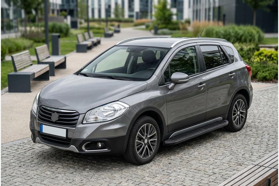 Suzuki SX4 S-Cross 2013–2016 Stranski pragovi Tayga Black (2 kos, aluminij) Image