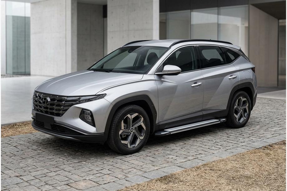 Hyundai Tucson NX4 2021– Stranske stopnice Rainbow (2 kos, aluminij) Image