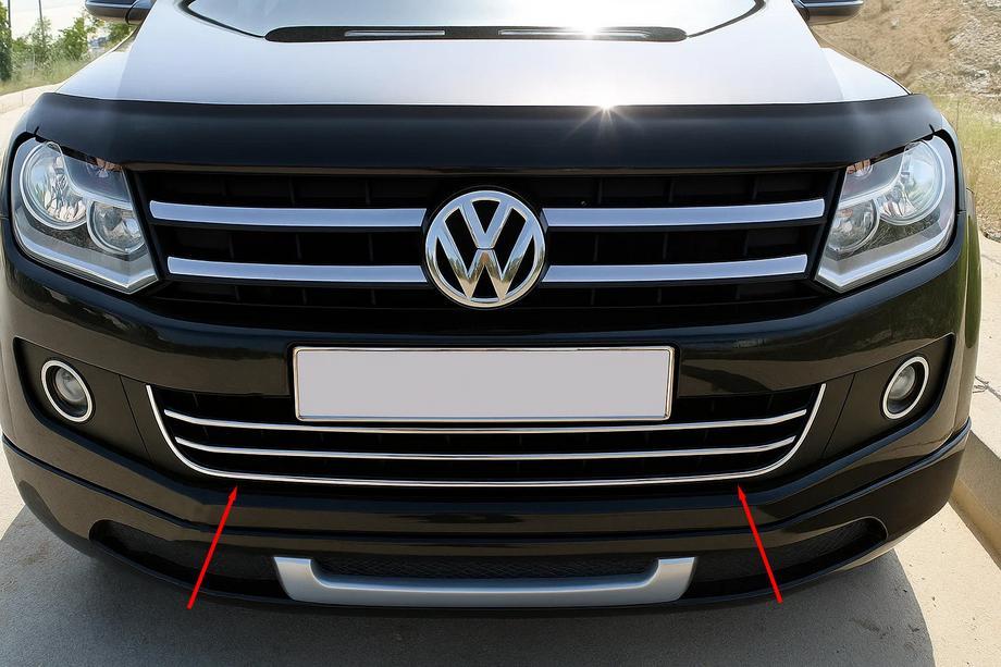 Volkswagen Amarok 2010–2022 Nerjaveča kromirana letev »nasmeh« za sprednji odbijač (1 kos) Image