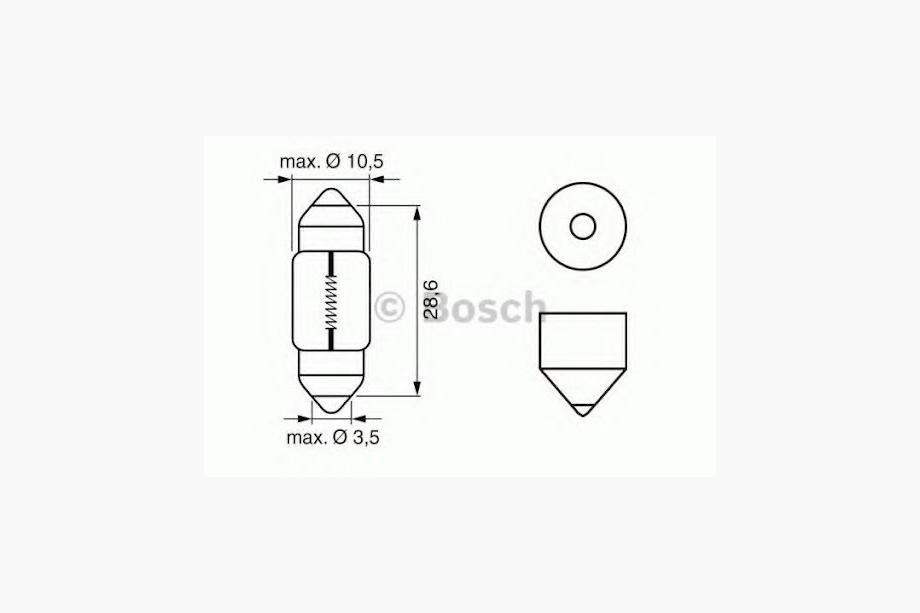 Osram 6438 C10W 28 mm 12V SV8.5-8 signalna žarnica Fotografija 2