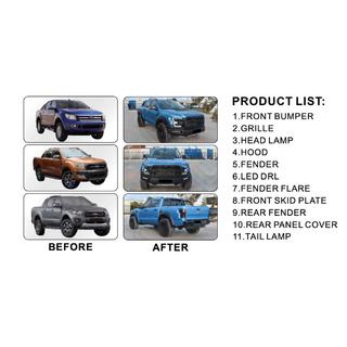 Karoserijski body kit (dizajn F150 Raptor 2015-2020) Ford Ranger 2011–2022 fotografija 2