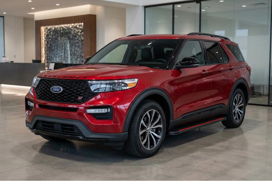 Ford Explorer 2019– Bočne stopnice Maya Red (2 kos, aluminij) Image