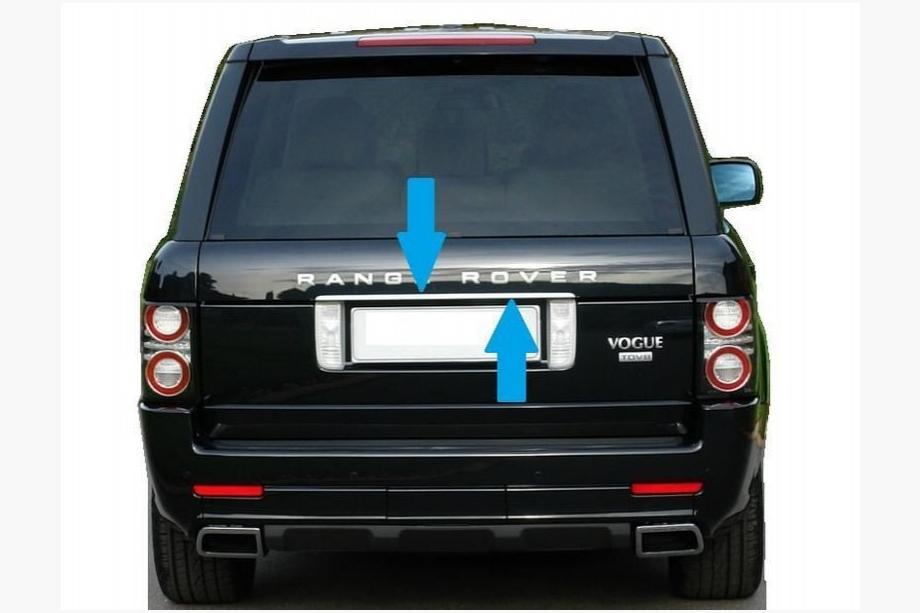 Range Rover III L322 2002–2012 Kromirana letvica nad registrsko tablico (nerjavno jeklo) Image
