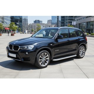 Stranski pragovi Tayga Grey (2 kosa, aluminij) BMW X3 F25 2011–2018 fotografija 1