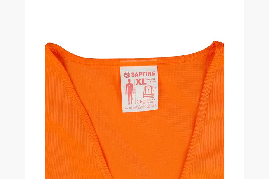 Odsevni varnostni jopič XL oranžen SH-028 SAPFIRE Fotografija 5