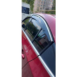 Vetrni deflektorji za okna s kromirano okrasno letvijo (4 kosi, Sunplex Chrome) Chevrolet Cruze 2009–2015 fotografija 3