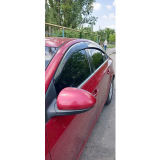 Vetrni deflektorji za okna s kromirano okrasno letvijo (4 kosi, Sunplex Chrome) Chevrolet Cruze 2009–2015 fotografija 4