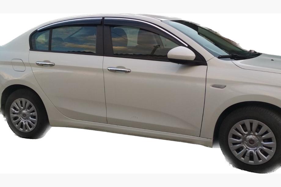 Fiat Tipo 2016– Vetrni deflektorji za okna s kromirano okrasno letvijo (4 kosi, Sunplex Chrome) Image