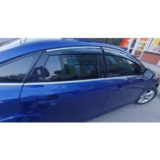 Vetrniki za okna s kromiranim letvenim okrasnim trakom HB/Sedan (4 kosi, Sunplex Chrome) Ford Focus III 2011–2017 fotografija 2