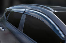 Hyundai Tucson TL 2016–2021 Vetrni deflektorji za okna s kromirano okrasno letvijo (4 kosi, Sunplex Chrome) fotografija 4