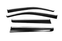 Nissan Navara 2006–2015 Vetrni deflektorji za okna s kromirano okrasno letvijo (4 kosi, Sunplex Chrome) fotografija 3