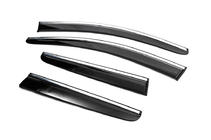 Nissan Qashqai 2007–2010 Vetrni deflektorji za okna s kromirano okrasno letvijo (4 kosi, Sunplex Chrome) fotografija 7