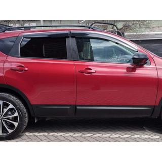 Vetrni deflektorji za okna s kromirano okrasno letvijo (4 kosi, Sunplex Chrome) Nissan Qashqai 2010–2014 fotografija 1