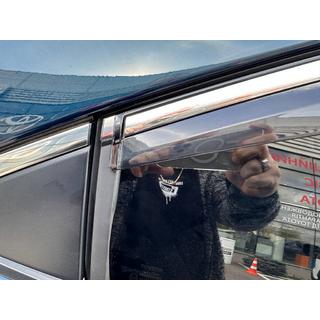 Vetrni deflektorji za okna s kromirano okrasno letvijo (4 kosi, Sunplex Chrome) fotografija 3