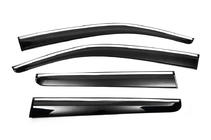 Volkswagen Amarok 2010–2022 Vetrni deflektorji za okna s kromirano okrasno letvijo (4 kosi, Sunplex Chrome) fotografija 1