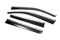 Volkswagen Amarok 2010–2022 Vetrni deflektorji za okna s kromirano okrasno letvijo (4 kosi, Sunplex Chrome) fotografija 2