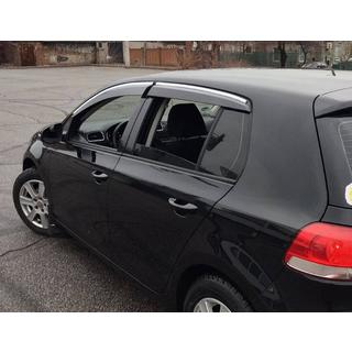 Vetrni deflektorji za okna s kromiranim robom HB (4 kos, Sunplex Chrome) Volkswagen Golf 6 2008–2014 fotografija 3