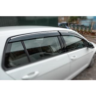 Vetrni deflektorji za okna s kromiranim robom HB (4 kos, Sunplex Chrome) Volkswagen Golf 7/E-Golf 2012–2020 fotografija 1