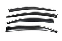 Volkswagen Jetta 2011–2018 Vetrni deflektorji za okna s kromirano okrasno letvijo (4 kosi, Sunplex Chrome) fotografija 3