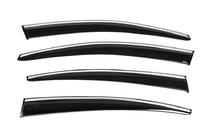 Volkswagen Passat B6 2006–2012 Vetrni deflektorji za okna s kromirano okrasno letvijo (4 kosi, Sunplex Chrome) fotografija 4
