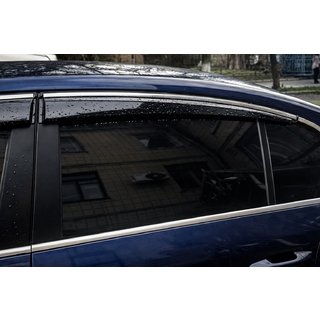 Vetrni deflektorji za okna s kromirano okrasno letvijo (4 kosi, Sunplex Chrome) Volkswagen Passat B6 2006–2012 fotografija 2