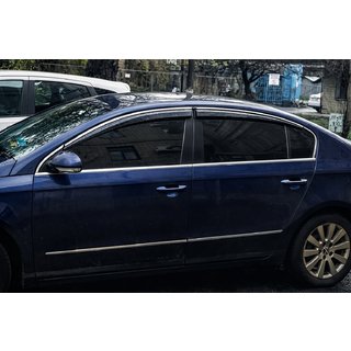 Vetrni deflektorji za okna s kromirano okrasno letvijo (4 kosi, Sunplex Chrome) Volkswagen Passat B6 2006–2012 fotografija 3