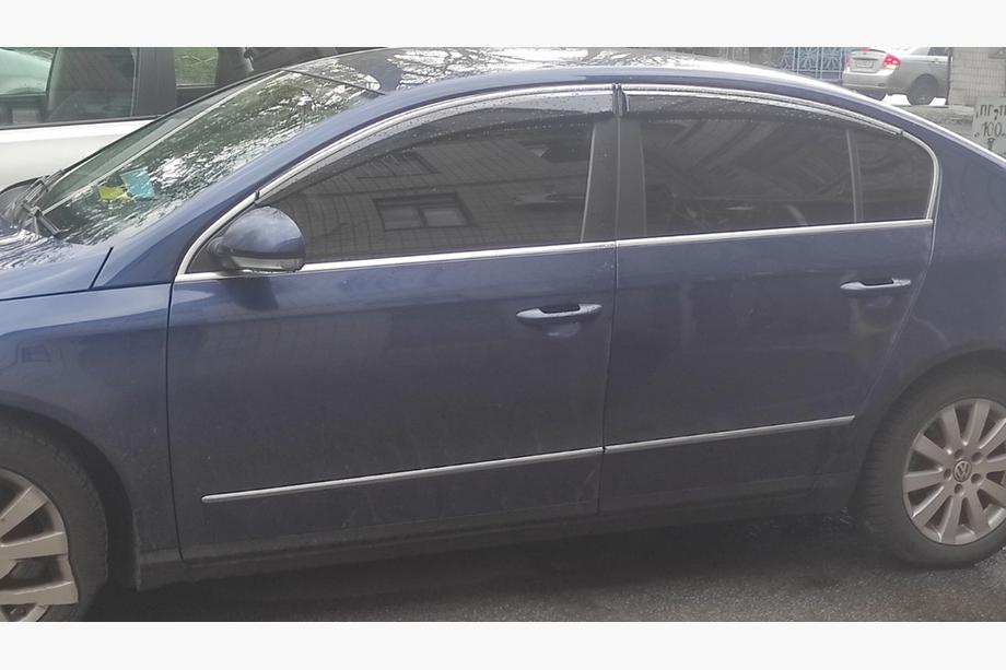 Volkswagen Passat B7 2012–2015 Vetrni deflektorji za bočna stekla s krom letvijo SD (4 kosi, EU, Sunplex Chrome) Fotografija 5