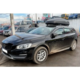 Vetrni deflektorji za okna s kromirano letvijo (4 kosi, HIC) Volvo V60 2011–2018 fotografija 1