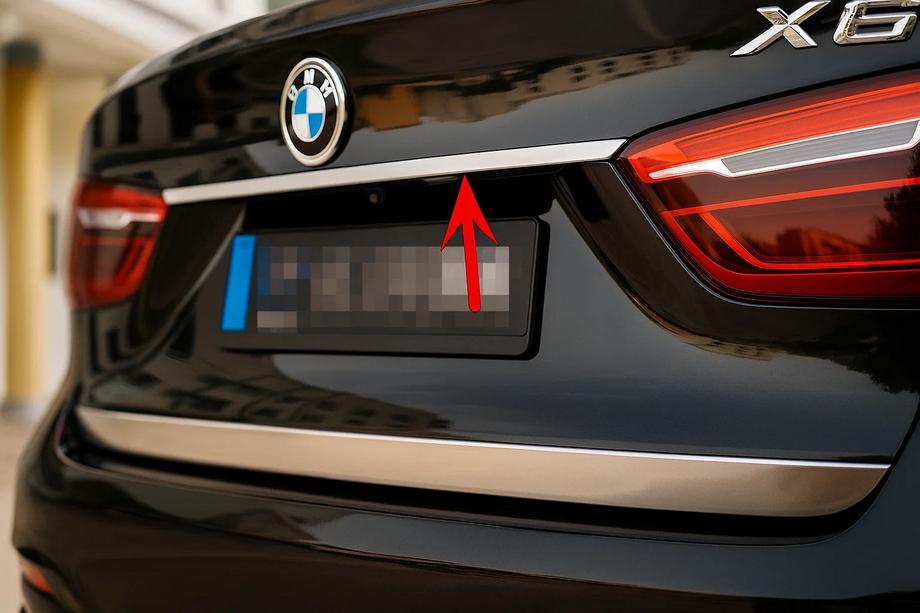 BMW X6 F16 2014–2019 Kromirana letev nad registrsko tablico Image