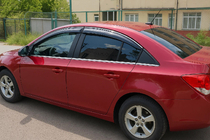Chevrolet Cruze 2009–2015 Vetrni deflektorji za okna s kromiranim robom SD (4 kos, ABM) fotografija 1