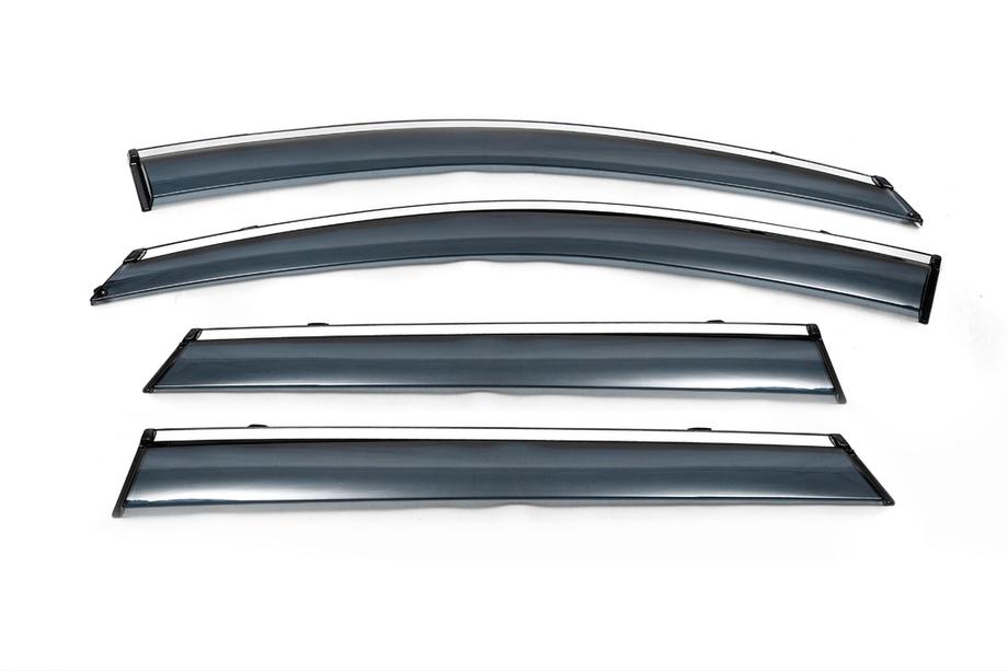 Nissan Qashqai 2014–2021 Vetrni deflektorji oken s kromiranim okrasnim trakom (4 kosi, Libao) Fotografija 2