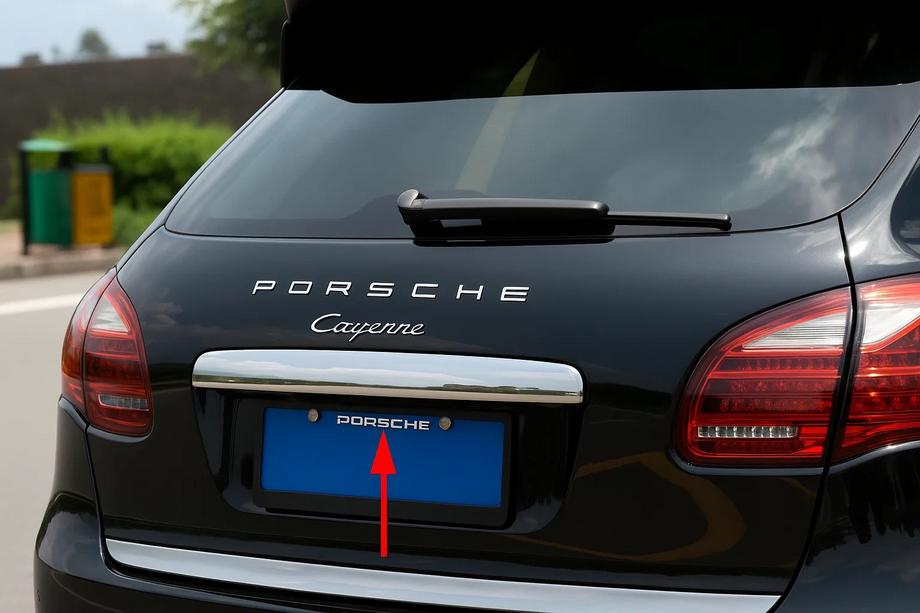 Porsche Cayenne 2010–2017 Libao okrasna letvica nad registrsko tablico (nerjavno jeklo) Image