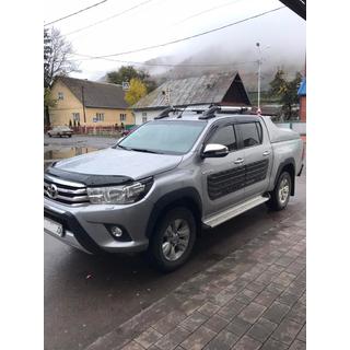 Strešne sani s prečkami (2 kosa, krom) Toyota Hilux 2015– fotografija 1