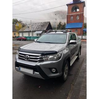 Strešne sani s prečkami (2 kosa, krom) Toyota Hilux 2015– fotografija 4