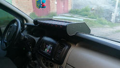 Opel Vivaro 2001–2015 Polica za armaturno ploščo (2001-2010, črna z rdečim šivom) fotografija 7