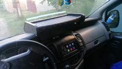 Opel Vivaro 2001–2015 Polica za armaturno ploščo (2001-2010, črna z rdečim šivom) fotografija 5