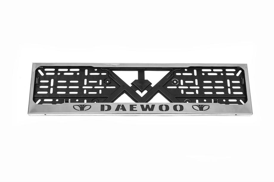 Daewoo Kromiran okvir za registrsko tablico Daewoo (1 kos, nerjaveče jeklo) Image