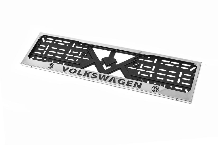 Volkswagen Kromiran okvir registrske tablice Volkswagen (1 kos, nerjaveče jeklo) Fotografija 1