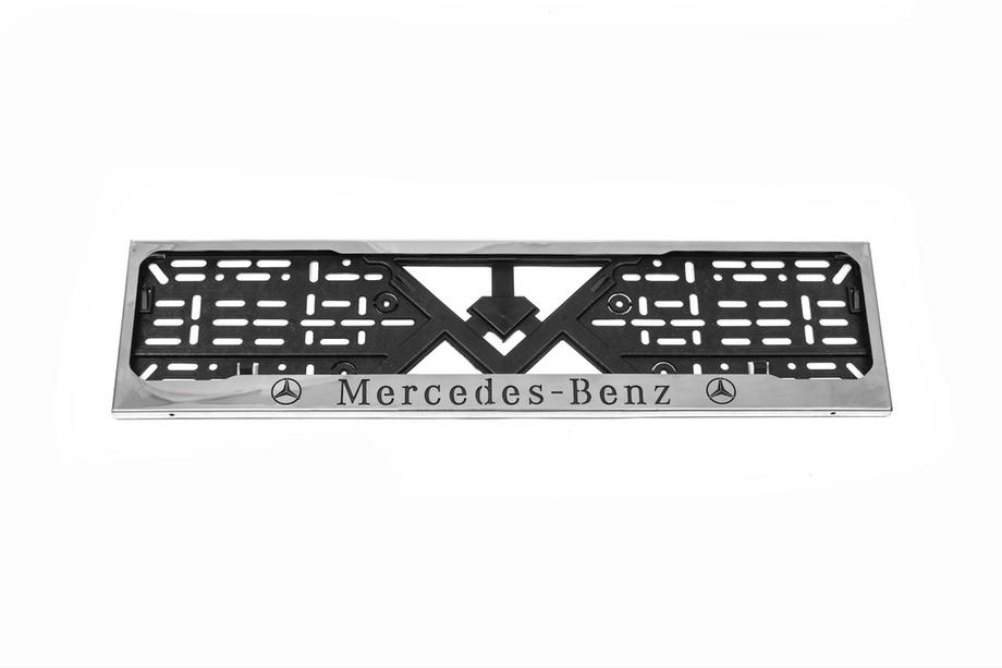 Mercedes-Benz Kromiran okvir registrske tablice Mercedes (1 kos, nerjaveče jeklo) Fotografija 3