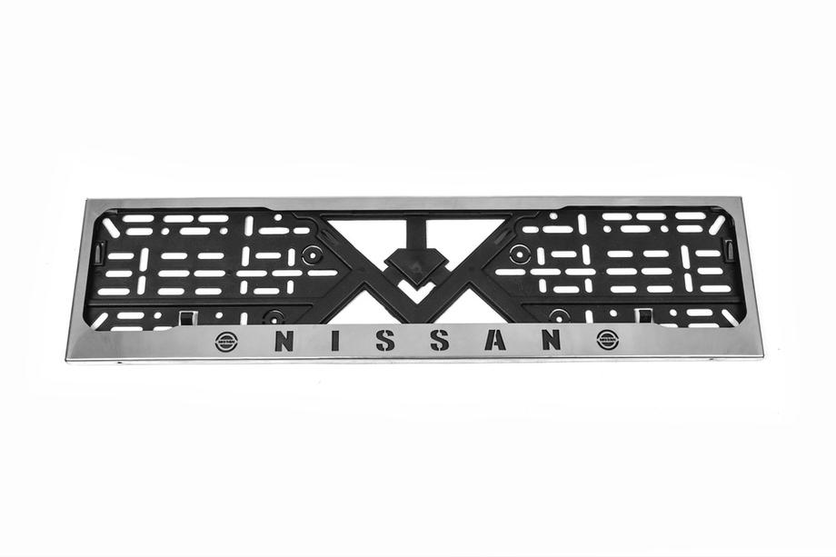 Nissan Kromiran okvir registrske tablice Nissan (1 kos, nerjaveče jeklo) Fotografija 2