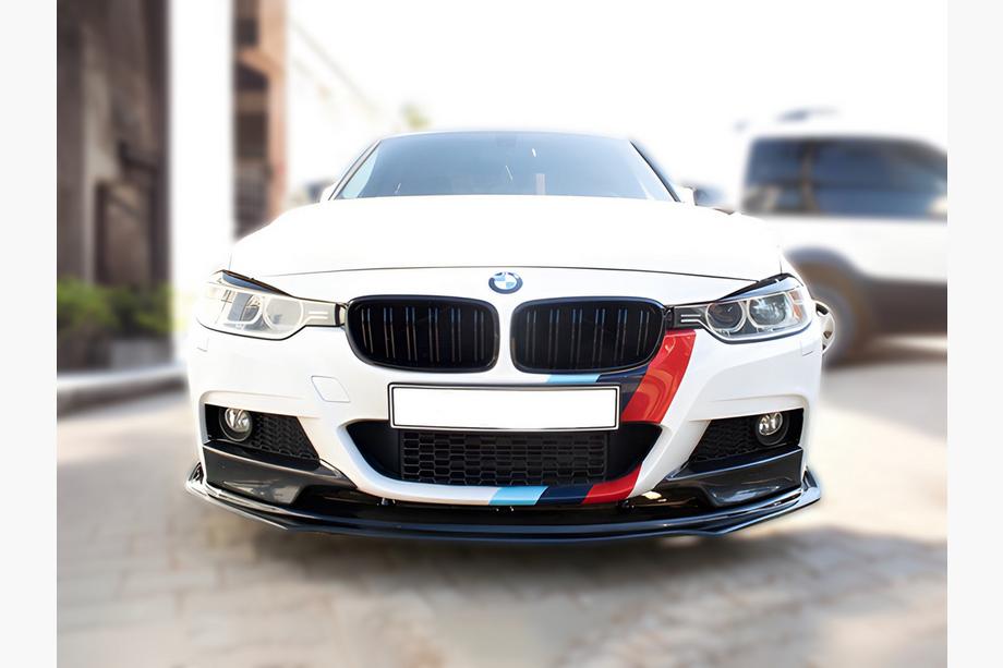 BMW serija 3 F30/F31 2012–2019 EuroCap sprednji lip spojler (črn, za M-Performance) Image