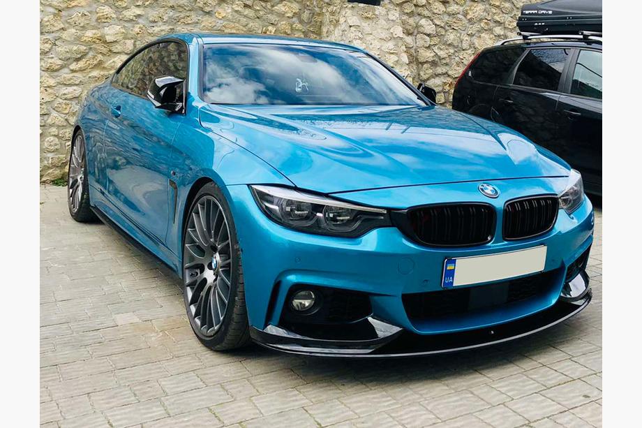 BMW serija 4 F32/F33/F36 2012–2020 Sprednji lip spojler 1234 Upgrade (črn) Fotografija 2