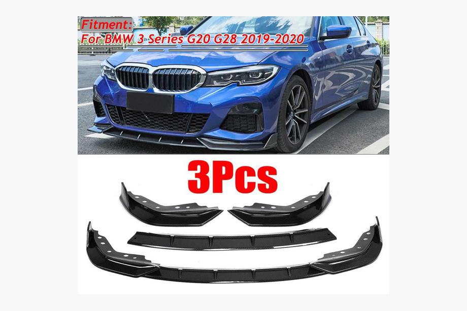 BMW serija 3 G20/G21 2018– Sprednji lip spojler 1234 Upgrade (črn) Image