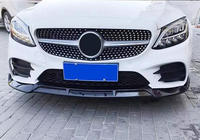 Mercedes C-class W205 2014–2021 Sprednji lip spojler za odbijač V2 1234 Upgrade (črn, 2018-2021) fotografija 3