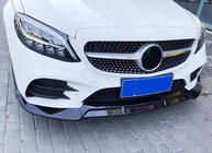Mercedes C-class W205 2014–2021 Sprednji lip spojler za odbijač V2 1234 Upgrade (črn, 2018-2021) fotografija 1