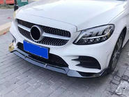 Mercedes C-class W205 2014–2021 Sprednji lip spojler za odbijač V2 1234 Upgrade (črn, 2018-2021) fotografija 2