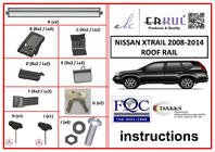 Nissan X-trail T31 2007–2014 Zaklepni prečni nosilci za integrirane strešne nosilce WingBar V1 (2 kos) Sive fotografija 3