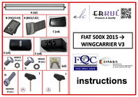 Fiat 500X 2014–2024 Zaklepne precne palice za originalne strešne nosilce (railinge) Wingbar V3 (2 kos) fotografija 6